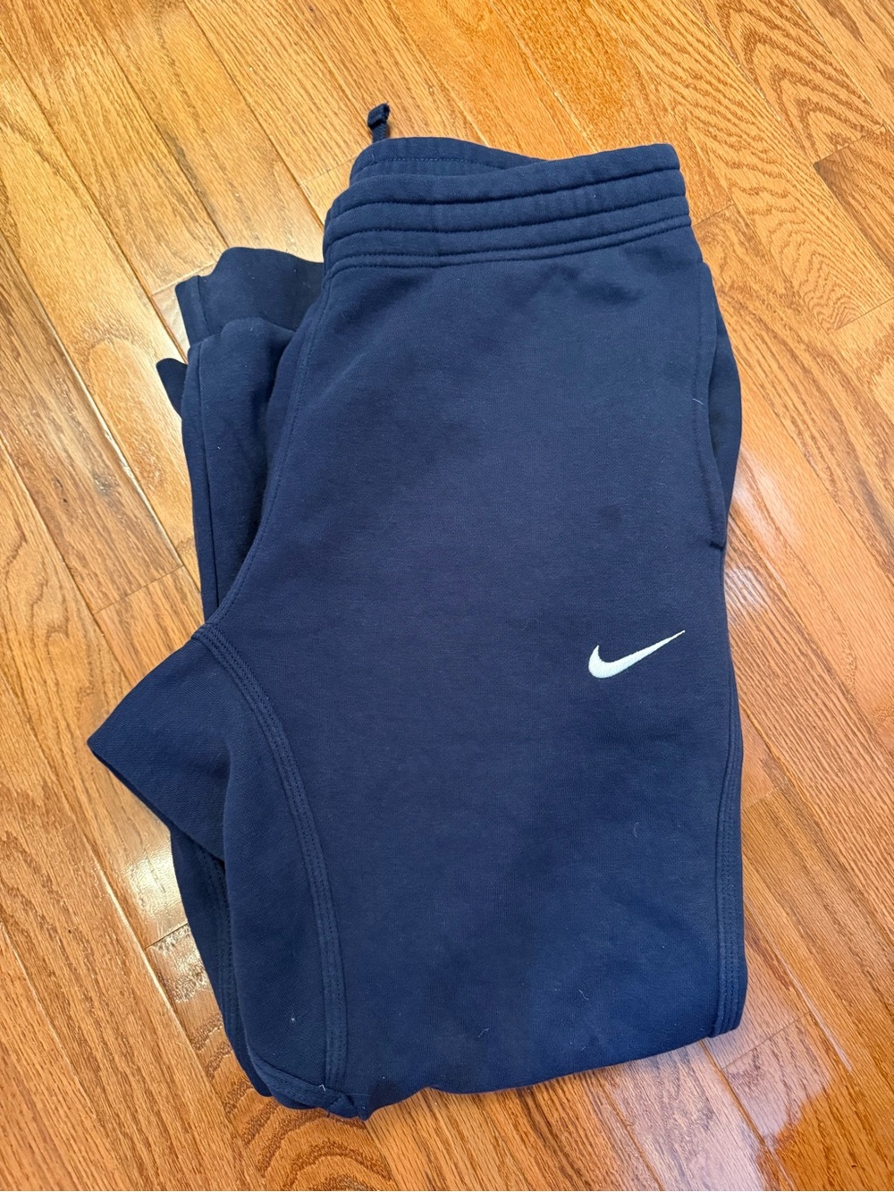 Nike Men’s Navy Sweat Joggers with White Swoosh